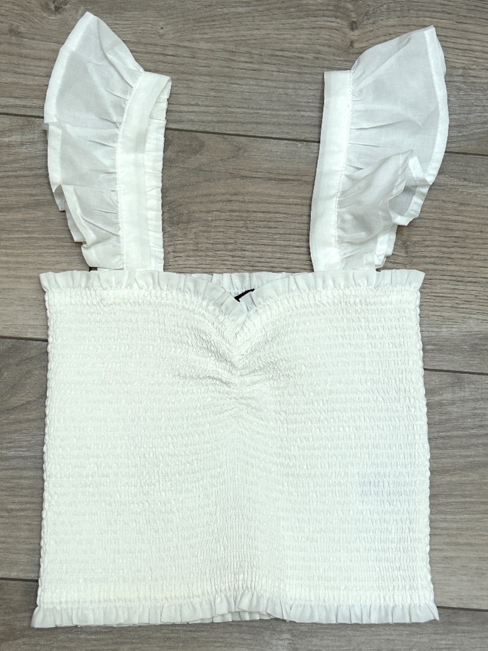 Flutter Sleeve Fitted White Tank Top